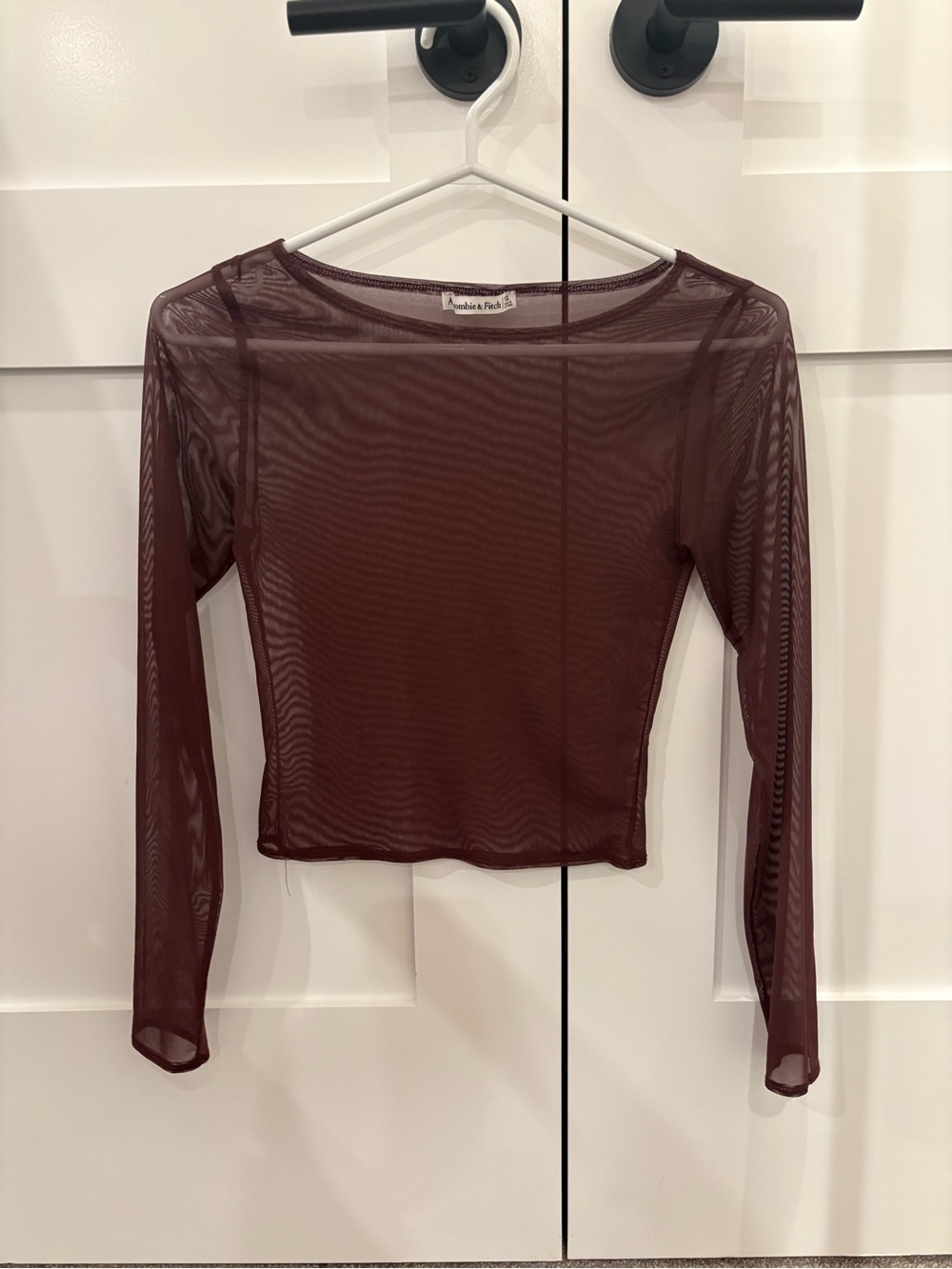 Abercrombie & Fitch Sheer maroon long sleeve shirt